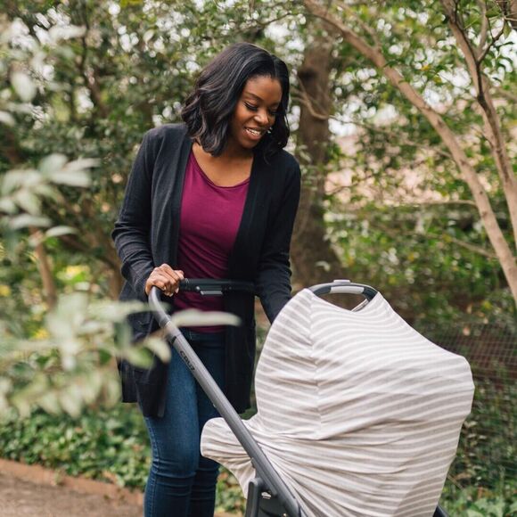Milk Snob 5 in 1 Nursing Cover And Car Seat Cover - Gray Striped - Picture 5 of 6
